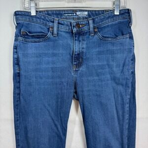 Carhartt Slim Fit‎ Jeans Womens 8 Regular Blue Denim Medium Wash BD4976-W